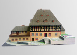 Außenansicht eines Fachwerkhauses
