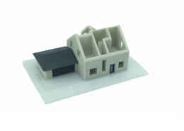 Modellhaus ohne Dach zur Visualisierung des Bauplans